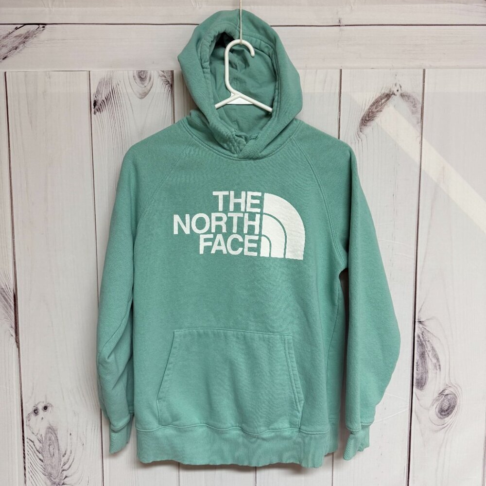 The North Face Half Dome Logo Hoodie Women’s Medium‎ Light Green EUC